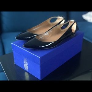 Aquazzura Black Patent Leather Pointed-Toe Flats
